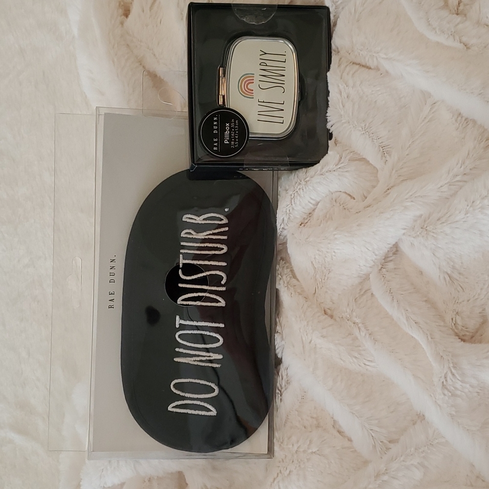 Rae Dunn Sleep Mask and Pillbox